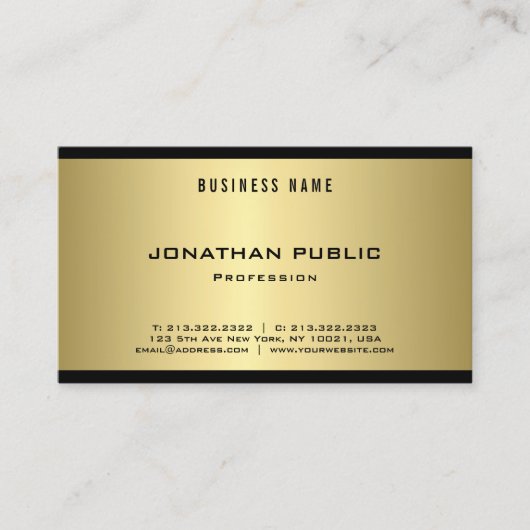 Trendy Elegant Gold look Modern Cool Plain Luxury Visitekaartje (Voorkant)