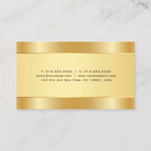 Trendy Elegant Gold look Modern Simple Sjabloon Visitekaartje (Achterkant)
