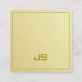 Trendy Elegant Gold Look Monogram Plain Luxury Vierkante Visitekaartje (Voorkant)