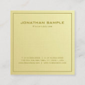 Trendy Elegant Gold Look Monogram Plain Luxury Vierkante Visitekaartje (Achterkant)