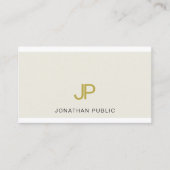 Trendy Elegant Gold Monogram Design Modern Luxe Visitekaartje (Voorkant)