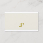 Trendy Elegant Gold Monogram Design Modern Plain Visitekaartje (Voorkant)