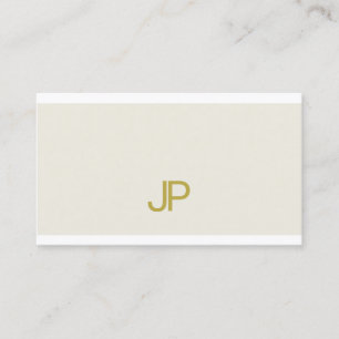 Trendy Elegant Gold Monogram Design Modern Plain Visitekaartje