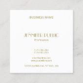 Trendy Elegant Gold Monogram Sjabloon Modern Vierkante Visitekaartje (Achterkant)