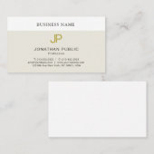 Trendy Elegant Gold Monogrammed Design Modern Visitekaartje (Voorkant / Achterkant)