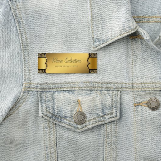 Trendy Elegant Gold Name Tag (In situ)