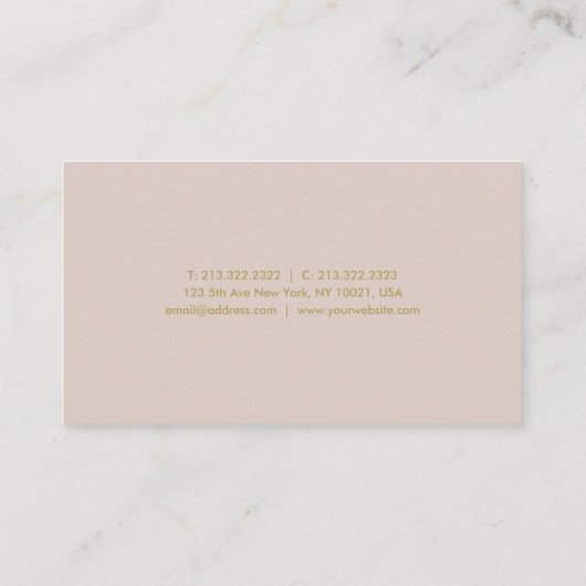 Trendy Elegant Gold Text Modern Minimal Plain Top Visitekaartje (Achterkant)
