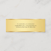 Trendy Elegant Goud Eenvoudige Professionele Sjabl Mini Visitekaartje (Achterkant)