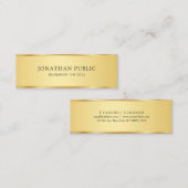 Trendy Elegant Goud Eenvoudige Professionele Sjabl Mini Visitekaartje (Voorkant / Achterkant)