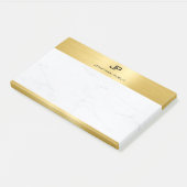 Trendy Elegant Goud Wit Marmer Sjabloon Modern Post-it® Notes (Schuin)