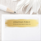 Trendy Elegant Goud Wit Sjabloon Retouradres Etiket (Insitu)