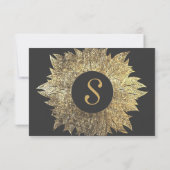 Trendy Elegant Gouden Neppe Getekend Blad Patroon Kaart (Achterkant)