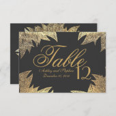 Trendy Elegant Gouden Neppe Getekend Blad Patroon Kaart (Voorkant / Achterkant)