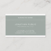 Trendy Elegant Green Minimalist Luxury Plain Visitekaartje (Achterkant)