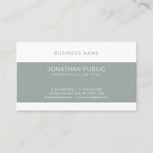 Trendy Elegant Green Sleek Graphic Design Luxe Visitekaartje (Voorkant)