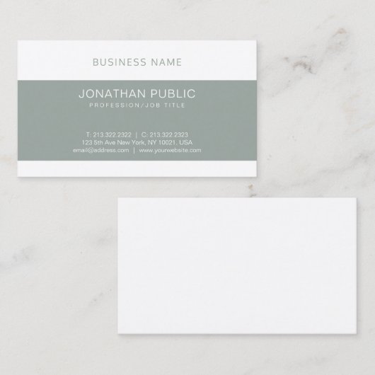 Trendy Elegant Green Sleek Graphic Design Luxe Visitekaartje (Voorkant / Achterkant)