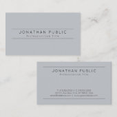 Trendy Elegant Grey Modern Simple Design Sjabloon Visitekaartje (Voorkant / Achterkant)