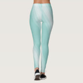 Trendy Elegant Groen Wit Chique Sjabloon Modern Leggings (Achterkant)