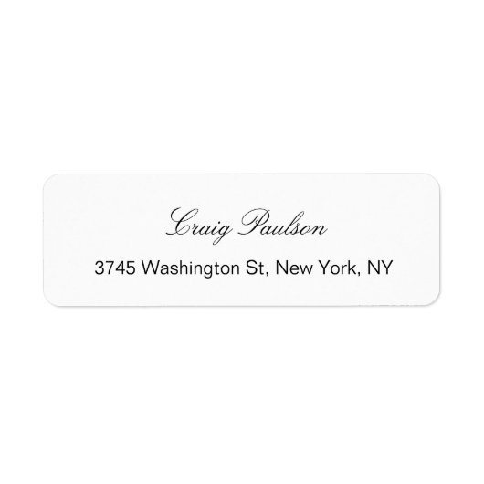 Trendy Elegant Hand Schrijven Wit Bedrijf Etiket (Voorkant)