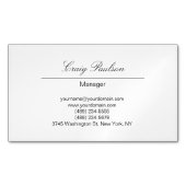 Trendy Elegant Hand Schrijven Wit Magnetisch Visitekaartje (Voorkant)