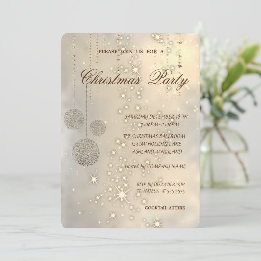 Trendy Elegant kerstballen, kerstfeest Kaart (Staand voorkant)