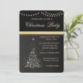 Trendy Elegant kerstboom, BlackKerstparty Kaart (Staand voorkant)