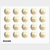 Trendy Elegant kerstboom, Faux Gold Ronde Sticker (Vel)