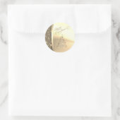 Trendy Elegant kerstboom, Faux Gold Ronde Sticker (Tas)