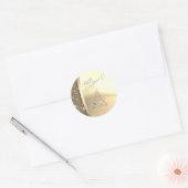 Trendy Elegant kerstboom, Faux Gold Ronde Sticker (Envelop)