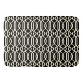 Trendy Elegant Lattice Trellis Pattern Black White Badmat (Voorkant)