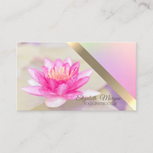Trendy Elegant Lotus Flower Yoga Instructor Visitekaartje (Voorkant)