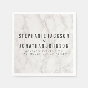 Trendy Elegant Marble Wedding Celebration Servetten