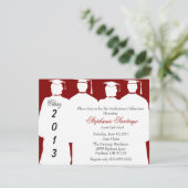 Trendy Elegant Maroon Afstuderen Annoucement Kaart (Staand voorkant)