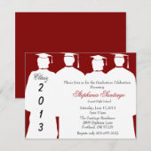 Trendy Elegant Maroon Afstuderen Annoucement Kaart (Voorkant / Achterkant)