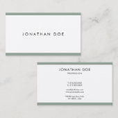 Trendy Elegant Minimal Plain Professional Slank Visitekaartje (Voorkant / Achterkant)