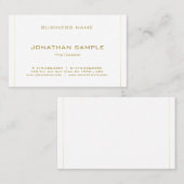 Trendy Elegant Minimalist Modern Gold Striped Visitekaartje (Voorkant / Achterkant)
