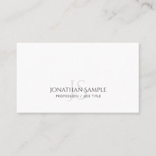 Trendy Elegant Minimalist Monogram Plain Modern Visitekaartje
