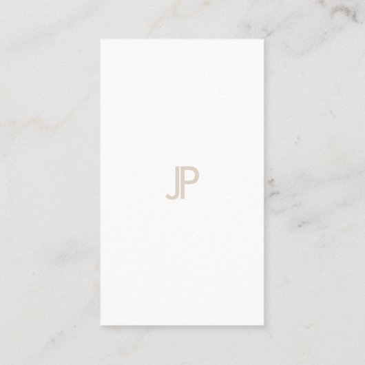 Trendy Elegant Minimalistic Design Monogram Plain Visitekaartje (Achterkant)