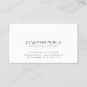 Trendy Elegant Minimalistic White Italic Plain Visitekaartje (Voorkant)