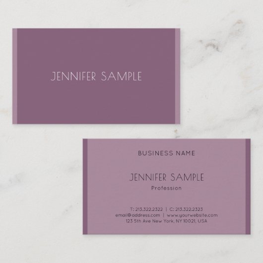 Trendy Elegant Minimalistics Sjabloon Modern Luxur Visitekaartje (Voorkant / Achterkant)