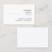 Trendy Elegant Minimalistisch design Klassieke loo Visitekaartje (Voorkant / Achterkant)