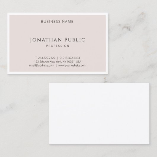 Trendy Elegant minimalistisch design Moderne Sjabl Visitekaartje (Voorkant / Achterkant)