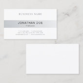 Trendy Elegant minimalistisch design, zilvervormer Visitekaartje (Voorkant / Achterkant)