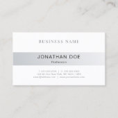 Trendy Elegant minimalistisch design, zilvervormer Visitekaartje (Voorkant)
