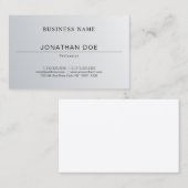 Trendy Elegant minimalistisch design, zilvervormer Visitekaartje (Voorkant / Achterkant)