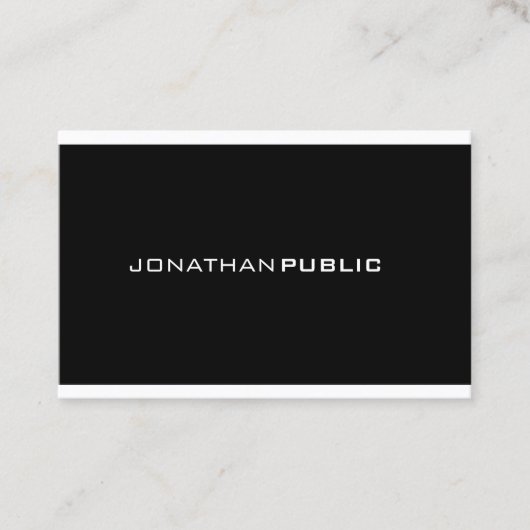 Trendy Elegant Minimalistisch ontwerp zwart wit Visitekaartje (Voorkant)