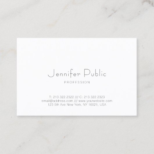 Trendy Elegant Minimalistisch Professioneel Modern Visitekaartje (Voorkant)