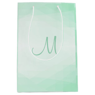 Trendy Elegant Mint Green Color Monogram Modern Medium Cadeauzakje