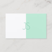 Trendy Elegant Mint Green Modern Monogram Sjabloon Visitekaartje (Voorkant)