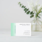 Trendy Elegant Mint Groen Wit Modern Eenvoudig Visitekaartje (Staand voorkant)